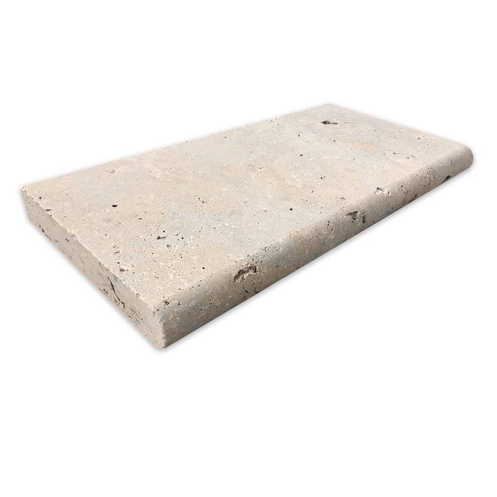 [CLZR3056130AT] Classic Light travertin randsteen 30.5 x 61 x 3 cm zwembad randsteen model a getrommeld