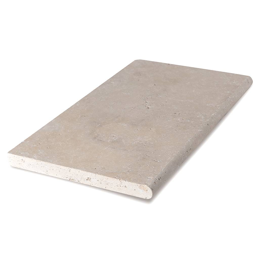 [CZR3056130AT] Classic travertin randsteen 30.5 x 61 x 3 cm zwembad randsteen model a getrommeld