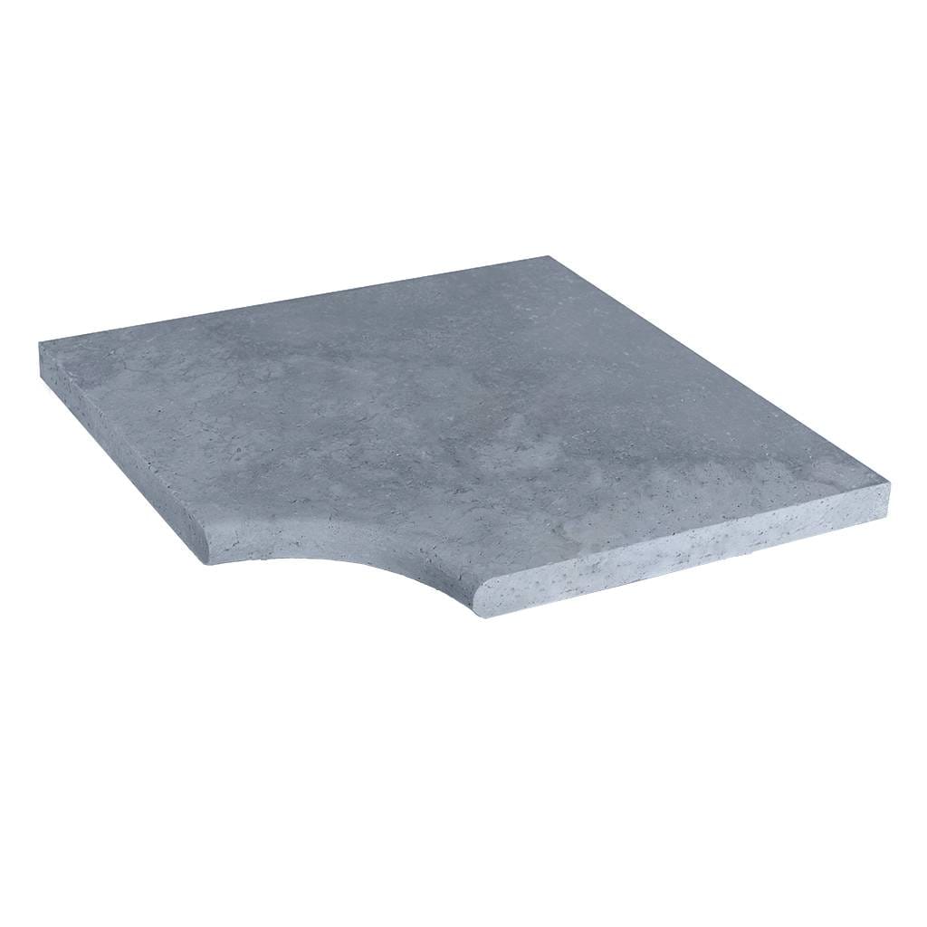 [BZE454530BT] Bluestone marmer randsteen 45 x 45 x 3 cm zwembad hoek model b getrommeld