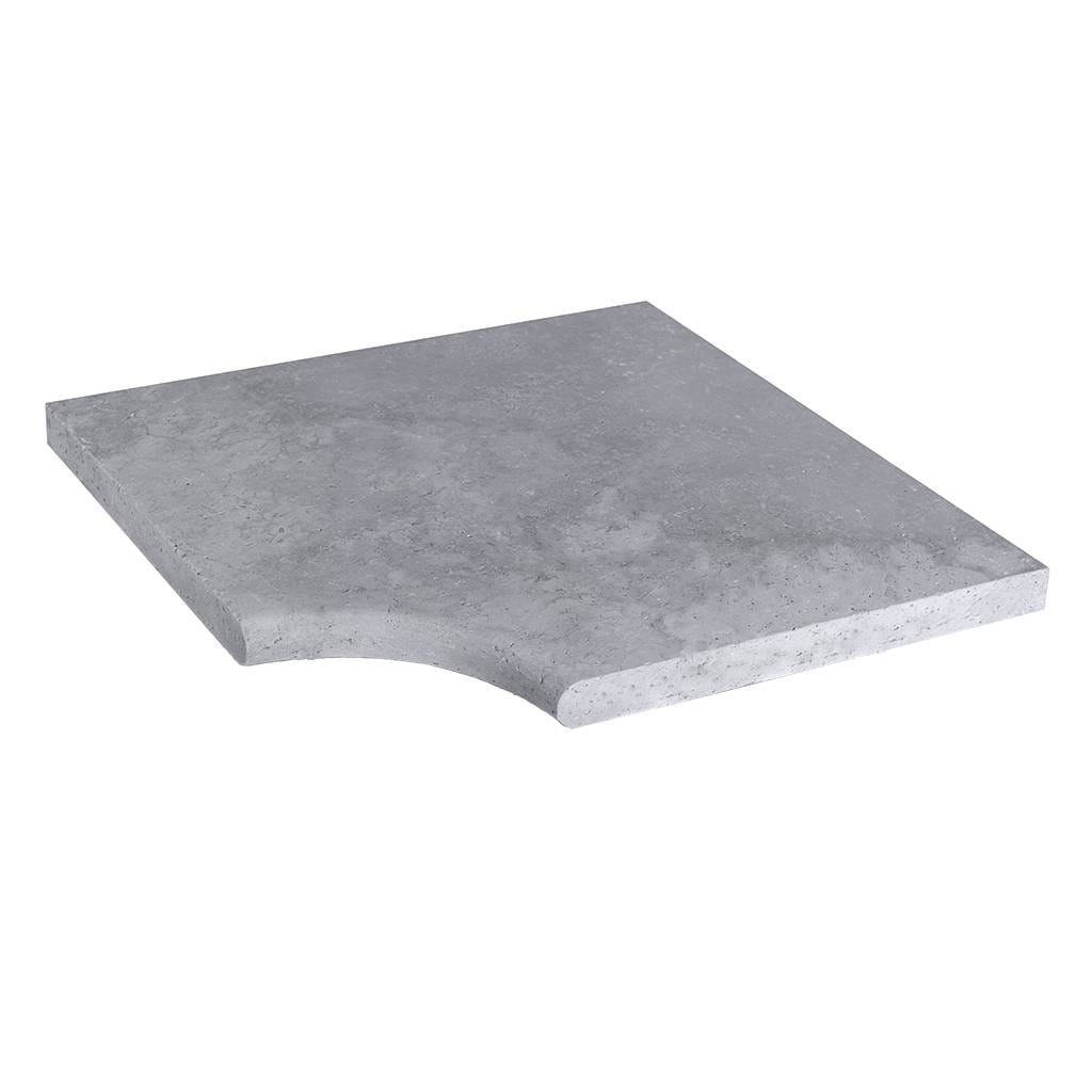 [SKZE454530BT] Sky Blue marmer randsteen 45 x 45 x 3 cm zwembad hoek model b getrommeld