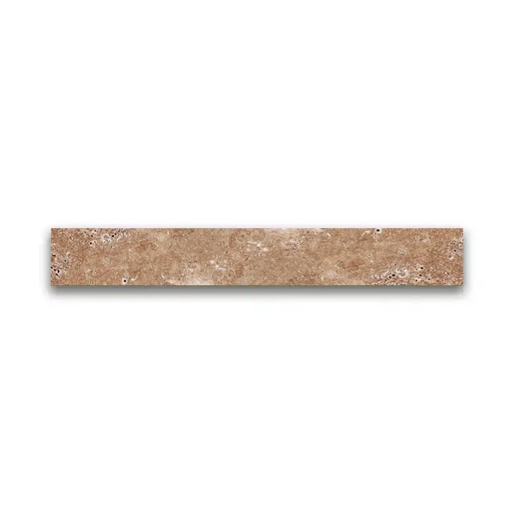 [NP840612AT] Noce travertin vloertegel 8 x 40.6 x 1.2 cm plint model a getrommeld