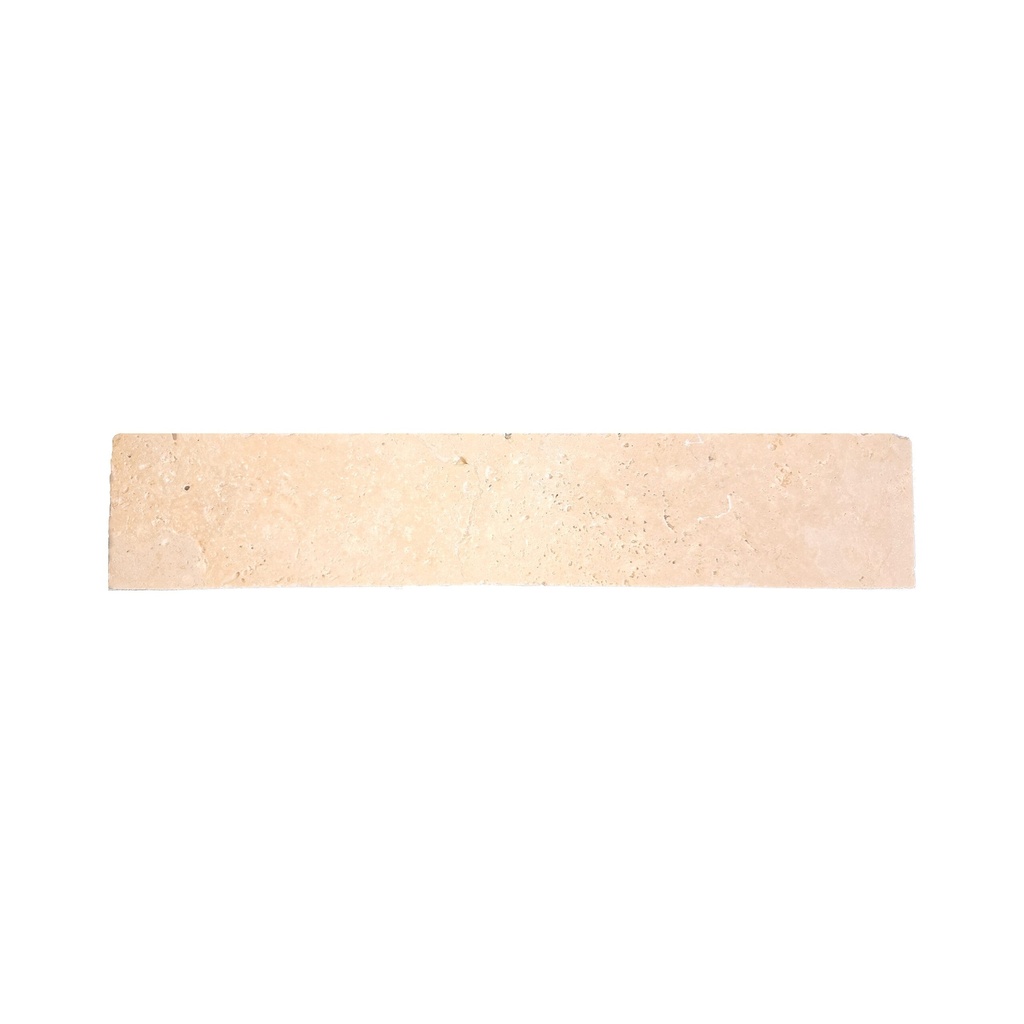 [LP840615AT] Light travertin vloertegel 8 x 40.6 x 1.2 cm plint model a getrommeld