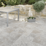 Classic travertin terrastegel kleine roman set 3 cm model a getrommeld