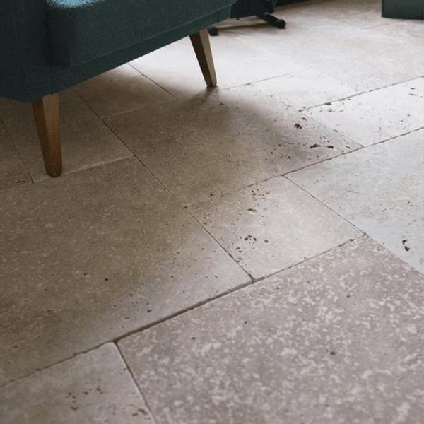 Noce travertin vloertegel kleine roman set 1.2 cm model a getrommeld