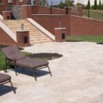Classic travertin terrastegel kleine roman set 3 cm model a getrommeld