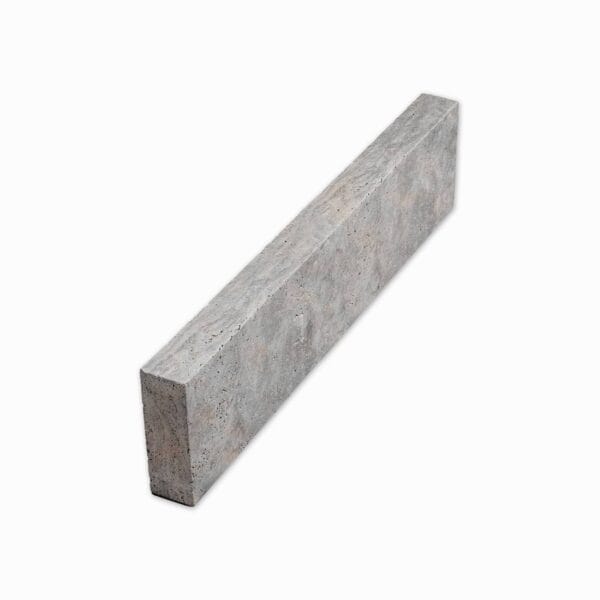 Silver travertin randsteen 20 x 100 x 6 cm opsluitband model a getrommeld